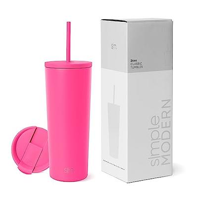 Simple Modern Insulated Tumbler with Lid and Straw, Iced Coffee Cup  Reusable Stainless Steel Water Bottle Travel Mug, Gifts for Women Men Her  Him, Classic Collection, 24oz