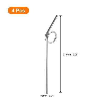 Reusable Metal Straws 4Pcs, Stainless Steel Straight Drinking