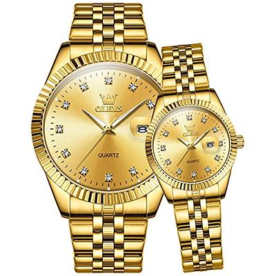 OLEVS Wedding Couple Watches Men and Women Gift Set Luminous Calendar  Business Dress Luxury Gold His and Hers Wristwatch Waterproof Matching Watches  Couples Lovers Romantic Wrist Watches - Yahoo Shopping