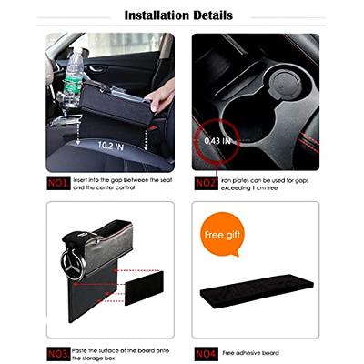 Car Seat Gap Filler Organizer, Car Side Organizer Seat Gap Filler,  Multifunctional Car Seat Organizer, PU Leather Console Side Pocket  Organizer for Cellphones, Cards, Wallets, Keys