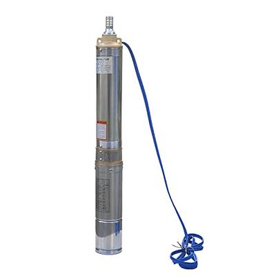 VEVORbrand Deep Well Pump 1 HP Submersible Well Pump 33GPM Deep Well Pump  207ft Head with 9.8ft Cable Water Well Pumps Submersible Stainless Steel  for Factories, Farmland, Irrigation Use 