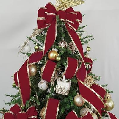 Christmas Ribbon Wired 2.5 Inch,Red Ribbon for Christmas Tree
