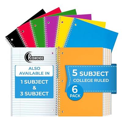 Oxford® Wirebound Notebooks, 9 x 11, 5 Subject, College Ruled, 200  Sheets, Assorted Colors, Pack Of 2