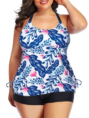 Women 2 Piece Plus Size Rashguard Set Sun Protection Bathing Suit with  Boyshort Bottom UV UPF 50+ Swimsuit