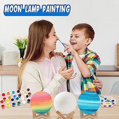 Paint Your Own Moon Lamp, Halloween Gifts 16 Color DIY 3D Space Moon Night  Light Art