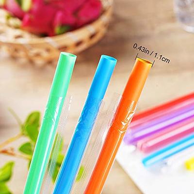 200Pcs Jumbo Straws,Assorted Colors Smoothie Straws Disposable,Wide-mouthed  Boba Straw, Large Bubble Tea Straw Extra Long,Plastic Wide Straws for