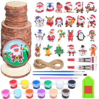Fulmoon Christmas Diamond Painting Ornaments Natural Wood Slices 24 Pcs  2.8-4.3inch Unfinished Predrilled with Hole Craft Kit Wooden Circles Diamond  Painting for DIY Christmas Ornaments(Santa) - Yahoo Shopping