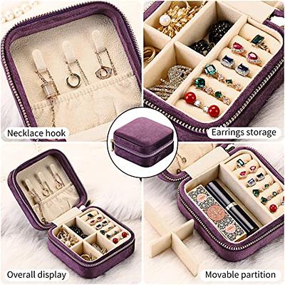 Plush Velvet Jewelry Box Necklace Ring Earrings Storage Mini