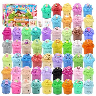 Hisinoma Butter Slime Kit for Girls Boys, Mini Slime Kit Toy with 54 Pack  Cute Butter