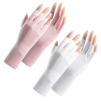 Vikodah Women Fingerless Gloves Summer UV Protection Gloves Cool Ice Silk Gloves  Sun Block Driving Gloves Unisex (Pink+White, One Size) - Yahoo Shopping