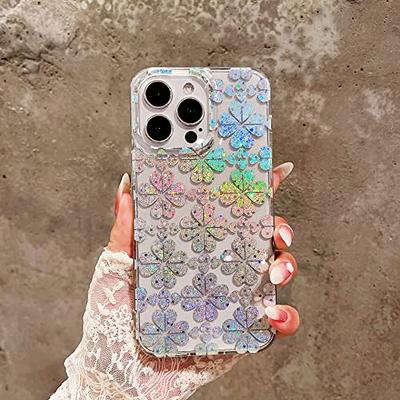 designer clear phone case iphone 12 pro max, Bling Gradient Laser Love  Heart