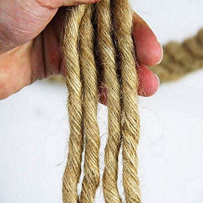 66 ft Natural White Rope,5/16 inch Cotton Rope,3Ply Soft Rope Cord