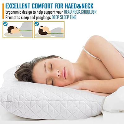 Shredded Memory Foam Pillows Standard/Queen Size Set of 2,Luxury Gel  Cooling Bed Pillows 2 Pack for Stomach Back Side Sleeper,Pillows Adjustable