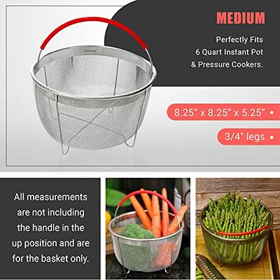 Silicone Steamer Basket For 6QT Instant Pot, Ninja Foodi, Other Pressure  Cookers [3qt & 8qt avail] - Multiuse Silicone Strainer Steam Basket 