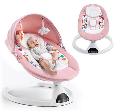 Baby Swing for Infants, Electric Bluetooth Baby Rocker, 5 Sway Speeds,  Touch Screen Remote Control, Pink 