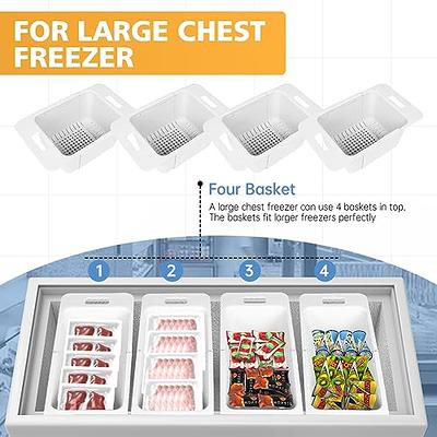 Adjustable Chest Freezer Organizer Basket: 2 Piece Universal Freezer  Storage Bins with Handle - Deep Freezer Organizer Bins Expandable(White) -  Yahoo Shopping