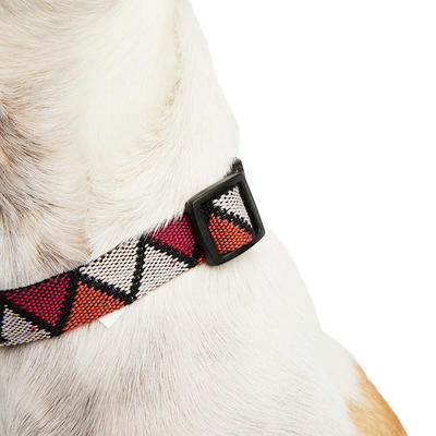 YOULY The Wanderer Red & Orange Patterned Dog Collar, Medium