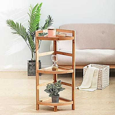 Domax Bamboo Bathroom Shelf 3-Tier Wall Mount Storage Rack Adjustable Coffee