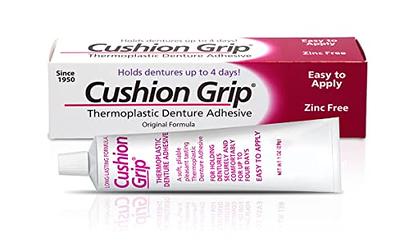 Cushion Grip Thermoplastic Denture Adhesive for Refitting and Tightening  Loose Dentures [Not a Glue Adhesive, Acts Like a Soft Reliner] (1 Oz) Hold  Dentures for Up to 4 Days. - Yahoo Shopping