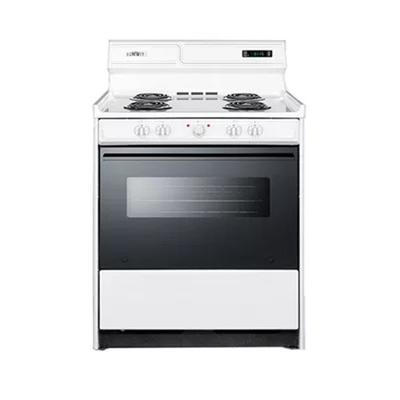 Summit EM230DK 30 Freestanding Electric Range with Black See-Thru Door  Clock with Timer White Cooking Appliances Ranges Electric Ranges - Yahoo  Shopping