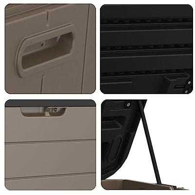 ADDOK 85 Gallon Deck Box Lockable, Resin Outdoor Storage Box