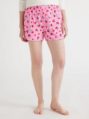 Joyspun Women's Woven Print Boxer Sleep Shorts, Sizes S to 3X 