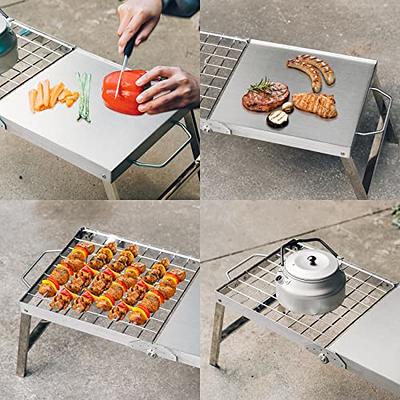 Outdoor Table Camping Stove Portable Charcoal Rack Grill Stainless Steel  Foldable Barbecue Charcoal Grill Stand for Camping