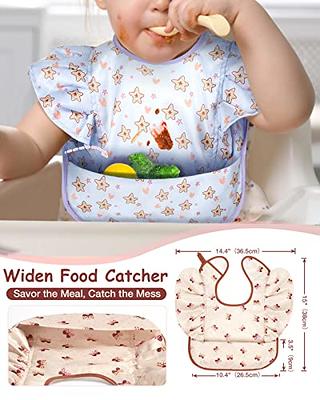  PandaEar Silicone Baby Bibs Set of 3 for Babies & Toddlers, BPA  Free Waterproof Adjustable Feeding Bib with Large Pocket Food Catcher : Baby