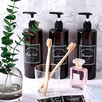 500ml 16.9oz Black Shampoo Shower Gel Cosmetic Bottles Refillable Bottles  Pump Press Bottles Empty Reusable Plastic Soap Dispenser Bathroom Shower  Containers For Body Wash Shampoo Conditioner Lotion