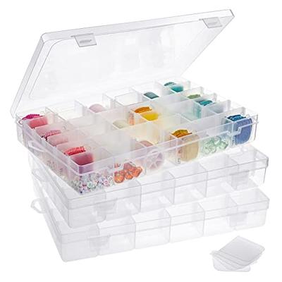 Noverlife 24 Grids Clear Plastic Organizer Box, Storage Container Jewelry  Box, Empty Earring Storage Organizer Display Case, Transparent Plastic Nail