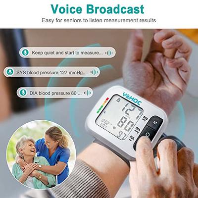 Blood Pressure Monitor XL Wrist Cuff 5.3-8.5 inches, Automatic Accurate BP  Monitor Large Screen Display, 120 Reading Memory, Irregular Heartbeat