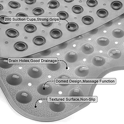 Round Shower Mat Textured Surface Anti Slip Bath Mats with Drain