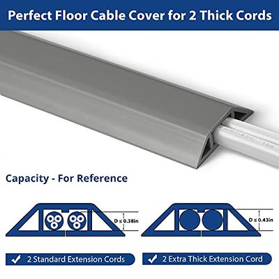  Rubber Bond Cord Cover Floor Cable Protector - Strong Self  Adhesive Floor Cord Covers for Wires - Low Profile Extension Cord Covers  for Floor & Wall - Black - Thin Cord - 4 Feet : Electronics