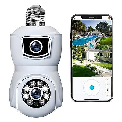 Viaoty Light Bulb Security Camera, Dual Lens 360° 2K Security