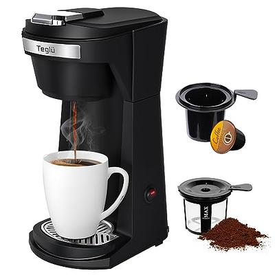 KINGTOO Coffee Maker with Milk Frother, Single Serve Coffee Maker for K-Cup  Pod & Ground Coffee, Compact Coffee Maker 2 in 1 with Self Cleaning, Fast  Brewing (Black - Yahoo Shopping