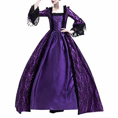 Women's Plus Medieval Renaissance Dress Flare Sleeve Vintage