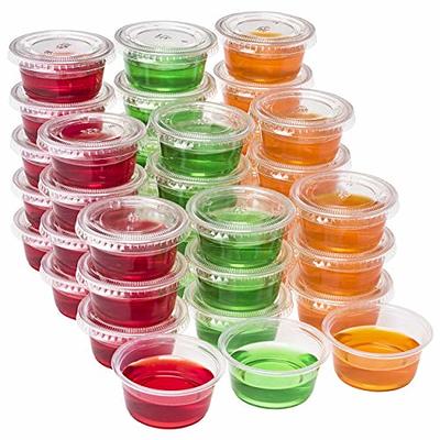 1000 Pack Jelly Shot Cups with Lids Plastic Small Containers Portion Cups  Disposable Souffle Cups Sauce Cups Salad Dressing Container Plastic Food  Cups Condiment Cups(1oz)