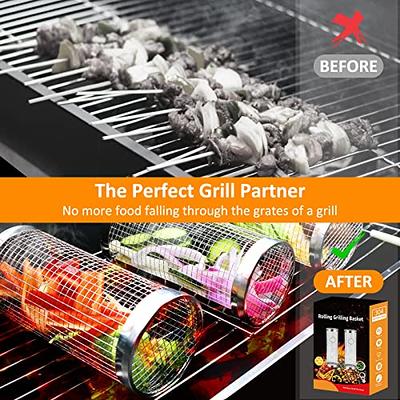 SHIZZO Shallow Grill Basket Set, Grilling Accessories Barbecue BBQ