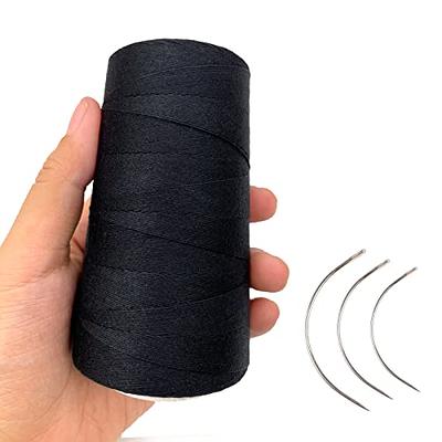 Atimiaza Thick Thread for Sewing Hair, Black Weaving Thread Polyester  Thread for Making Wig, Hair Extension Sewing Thread with 3 Pcs Curved  Needles (Black) - Yahoo Shopping