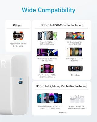 Anker Cargador USB C de 100 W, cargador de viaje compacto y plegable para  MacBook Pro, MacBook Air, Samsung Galaxy, iPad Pro y todos los dispositivos
