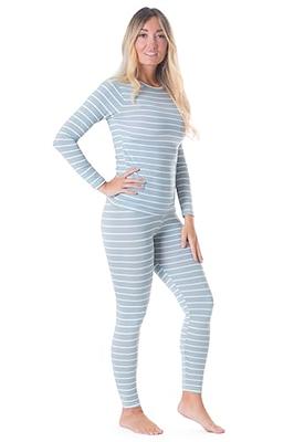 Rocky Thermal Underwear For Girls (Long Johns Thermals Set) Shirt & Pants,  Base Layer w/Leggings/Bottoms Ski/Extreme Cold (Seafoam Striped - X-Small)