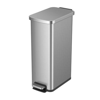 Slim Trash Can, Stainless Steel Trash Can 10.5 Gallon