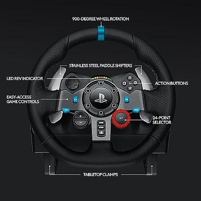 Logitech G29 Driving Force Racing Wheel and Floor Pedals, Real Force  Feedback, Stainless Steel Paddle Shifters, Leather Steering Wheel Cover,  Adjustable Floor Pedals, UK-Plug, PS4/PS3/PC/Mac – Black : Video Games 