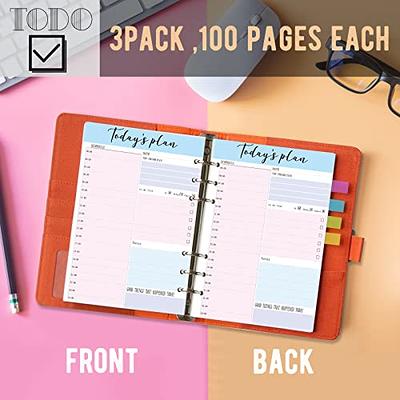 A6 Daily Planner Organizer 6 Rings Binder Notebook Refills Pages