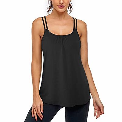 Hibelle Tank Tops for Women with Built in Bra, Workout Yoga Padded