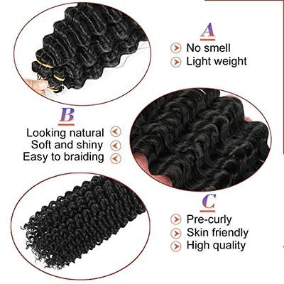 ToyoTree Ocean Wave Crochet Hair - 14 Inch 8 Packs Natural Black