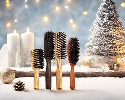 Boar Bristle Hair Brush Set for Women and Men - Designed for Thin and Normal Hair - Adds Shine and Improves Hair Texture
