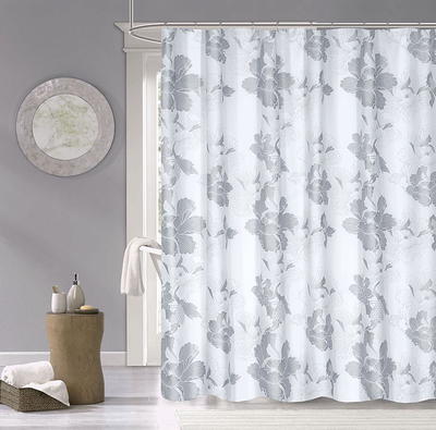 Mainstays Metallic Marble Printed 72 x 72 Fabric Shower Curtain