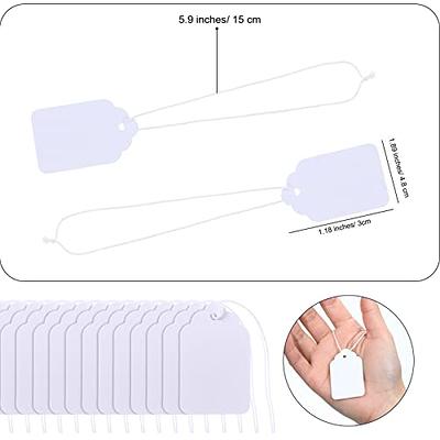 Price Tags with String Attached Labeling, 500 Pieces White Marking Tag  Small Paper Price Labels Clothing Hanging Stickers Blank Strung Label Hang  Tags