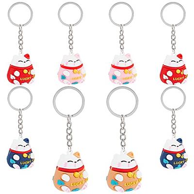 Tofficu 5pcs Lucky Cat Brass Bell Japanese Keychain Keyrings for Car Keys  Car Key Lanyard Key Chain Hanging